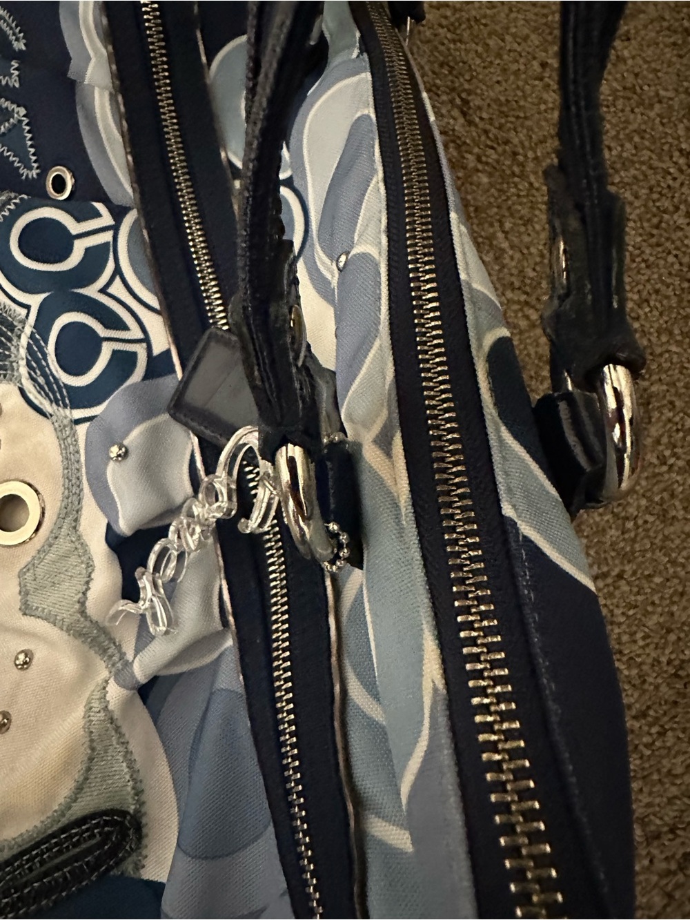 Coach Poppy Glam Pop C Denim Appliqué Tote - Picture 14 of 16